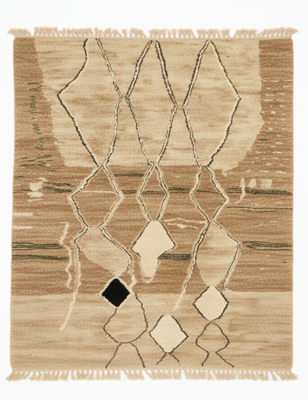 Custom Abstract Beni Mrirt Moroccan Rug - forma 109