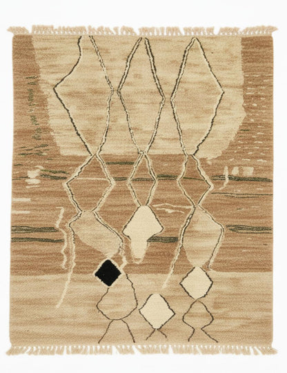 Custom Abstract Beni Mrirt Moroccan Rug - forma 109