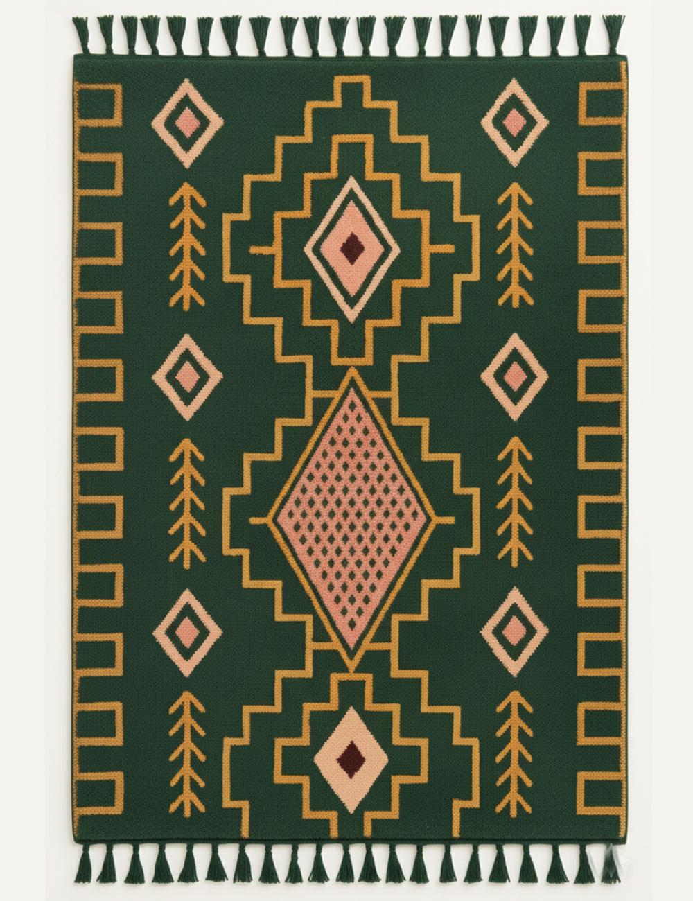 Custom Handmade Tribal Berber Rug - Esmeralda 15