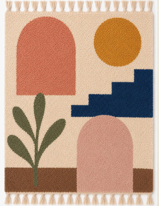 Custom Beige Abstract Moroccan Rug - Forma 102