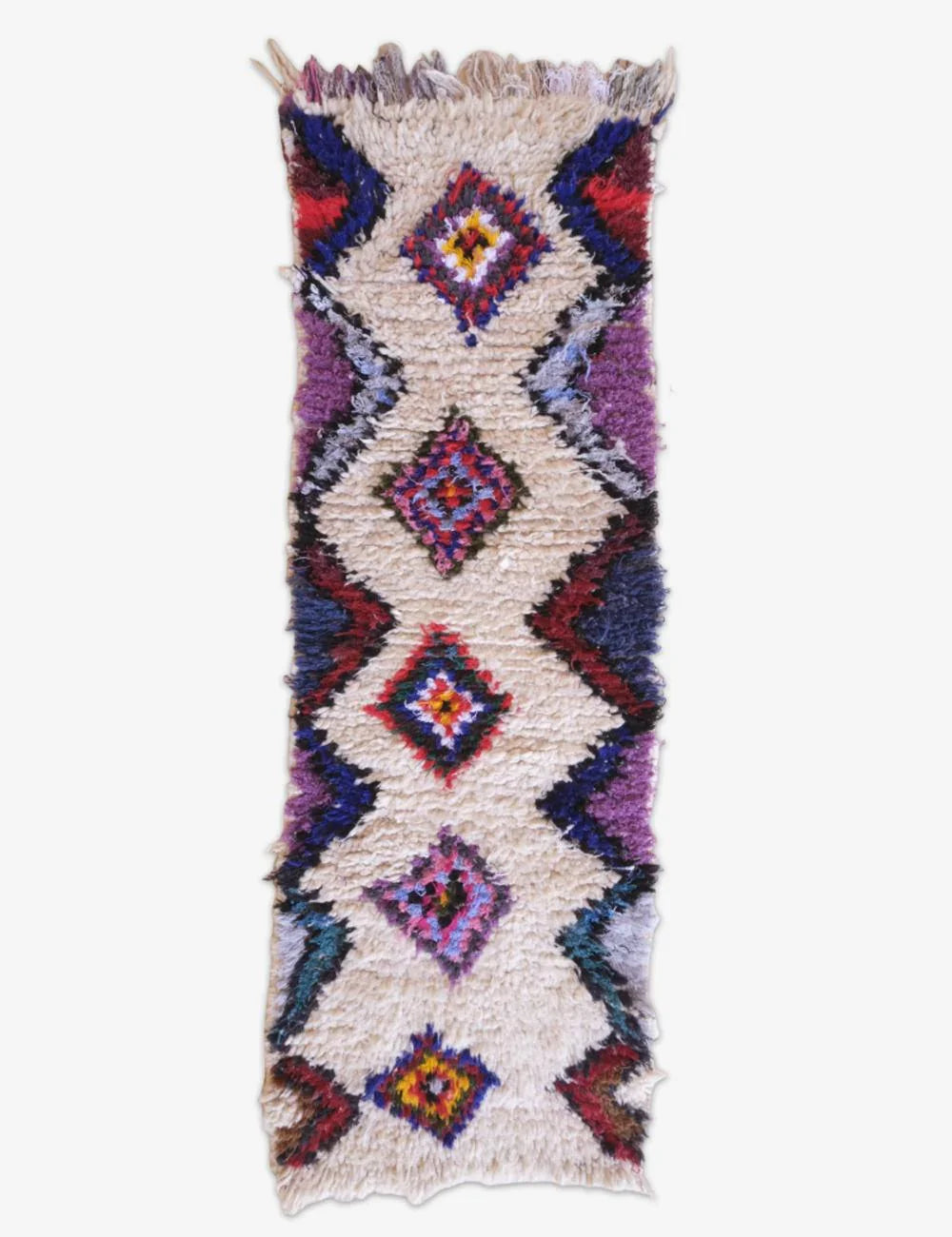 Decorative rug with geometric pattern on a white background