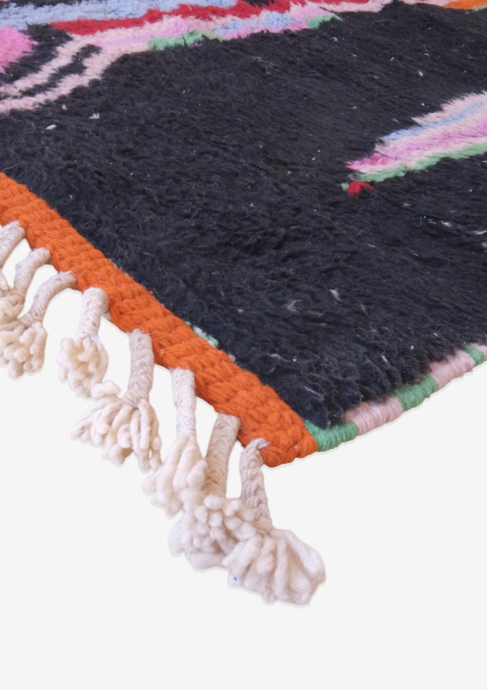 Moroccan Handknotted Colorful Runner Rug 10.9 x 3 ft / 332 x 92 cm