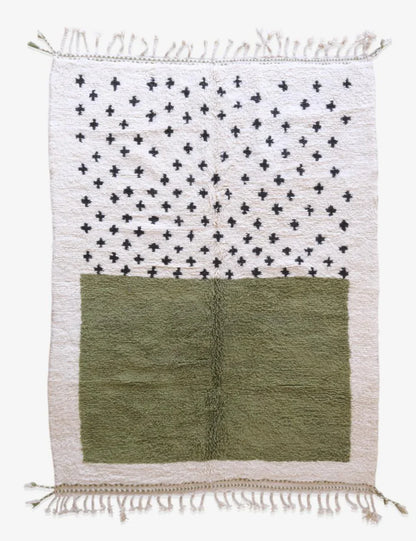 Moroccan Green Handmade Rug 10.3 x 7.3 ft / 313 x 224 cm - Surcoma