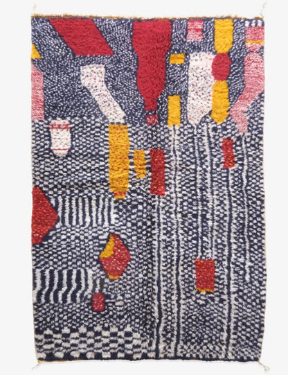Moroccan Handknotted Wool Rug 8.2 x 5.2 ft / 249 x 160 cm - Surcoma