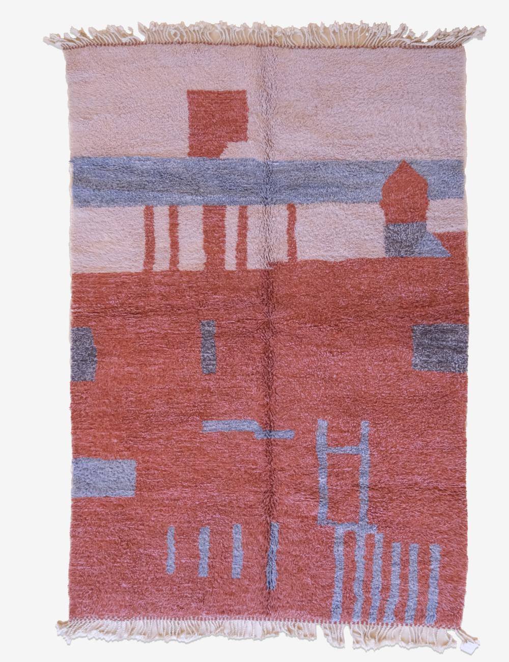 Moroccan Handknotted Wool Rug 10 x 6.6 ft / 304 x 203 cm - Surcoma