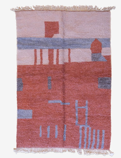 Moroccan Handknotted Wool Rug 10 x 6.6 ft / 304 x 203 cm - Surcoma