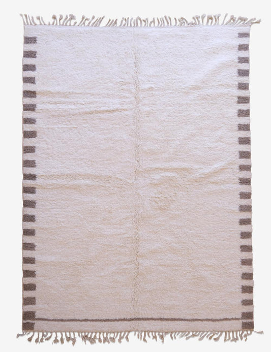 Handwoven Moroccan White Rug 11.5 x 8.2 ft / 350 x 250 cm