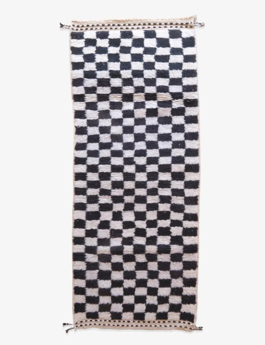 Moroccan Checkered Rug 8.5 x 3.4 ft / 260 x 104 cm - Surcoma