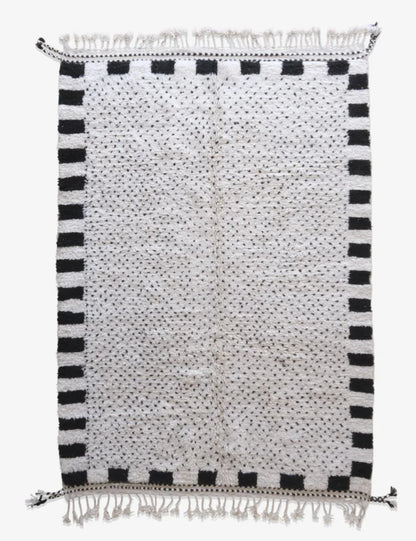 Beni Ourain Moroccan White Wool Rug - 10.6 x 7.1 ft / 322 x 218 cm - Surcoma