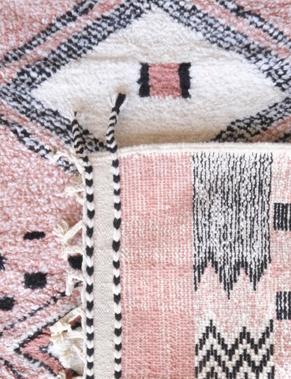 Soft Blush Field with Graphic Diamonds & Berber Motifs
