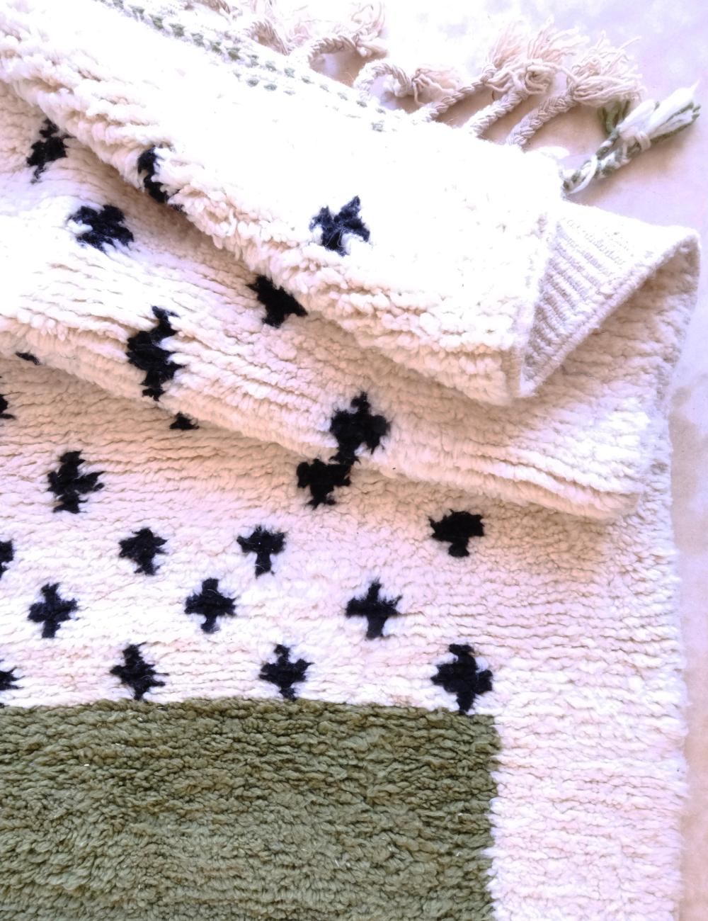 Olive-Green Moroccan Custom Rug - Echoes Of Love 26