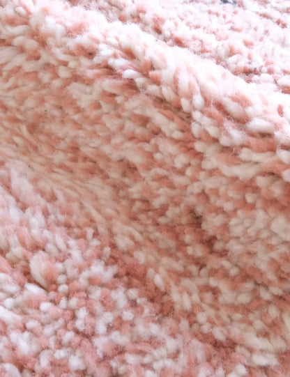 Moroccan Authentic Pink Wool Rug 7.9 x 7.8 ft / 242 x 238 cm - Surcoma