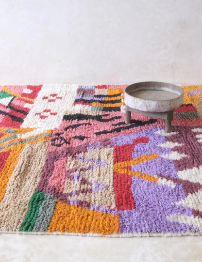 Moroccan Handknotted Colorful Wool Rug 8.9 x 6.9 ft / 270 x 213 cm - Surcoma