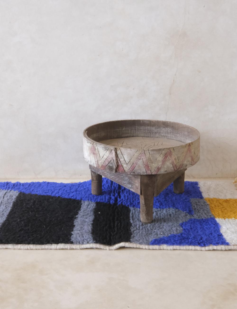 Small Moroccan Handknotted Wool Rug 3.7 x 1.8 ft / 113 x 57 cm