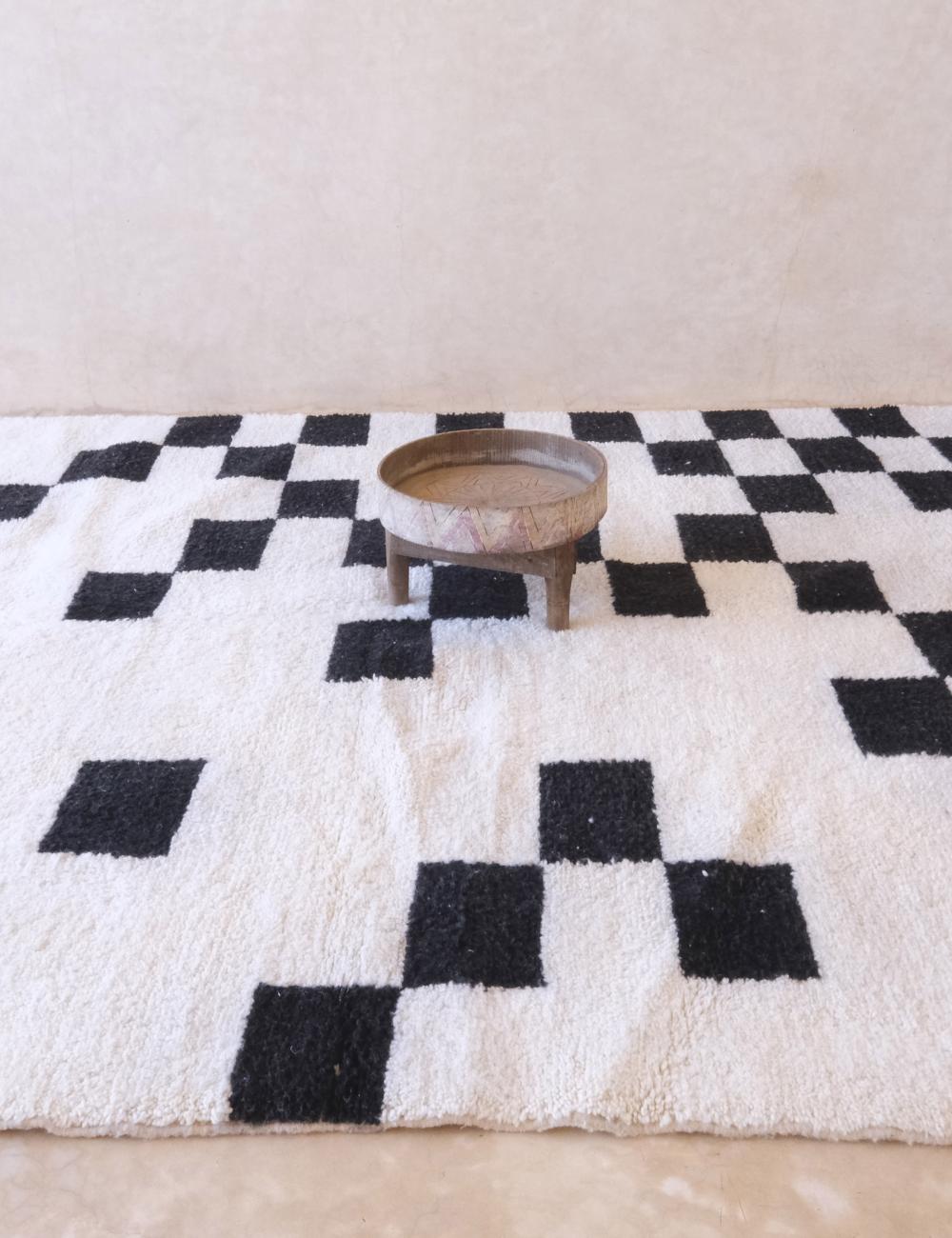Contemporary Moroccan White and Black Rug 11.3 x 8 ft / 345 x 244 cm