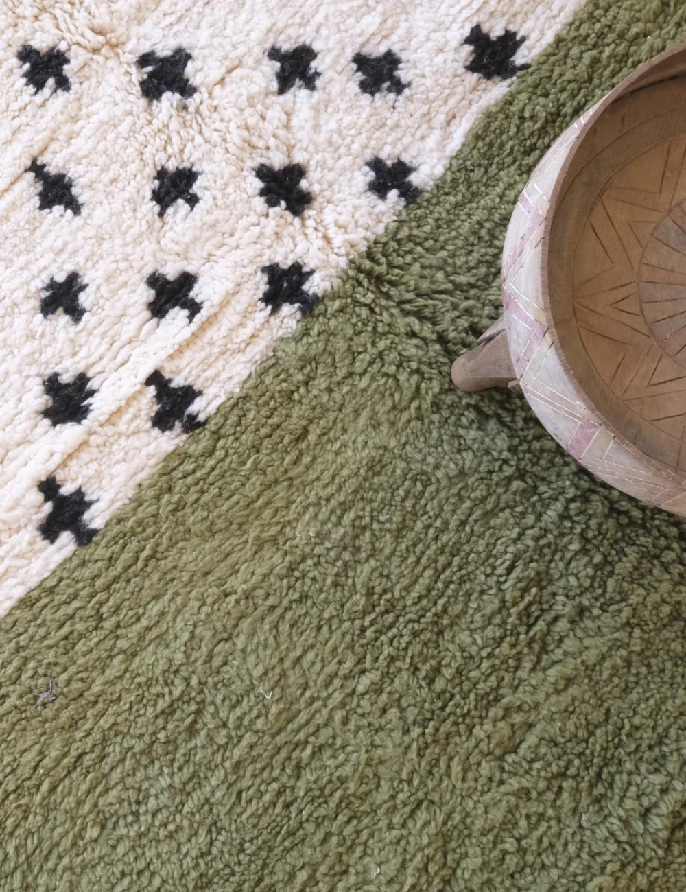 Moroccan Green Handmade Rug 10.3 x 7.3 ft / 313 x 224 cm