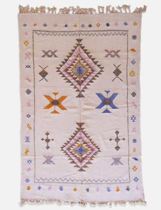 Moroccan Kilim Wool Rug 10.3 x 6.6 ft / 313 x 202 cm