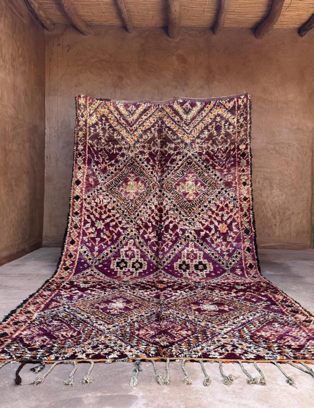 Highly Collectible Handwoven Berber Wool Rug 12.3 x 6.7 ft / 375 x 207 cm