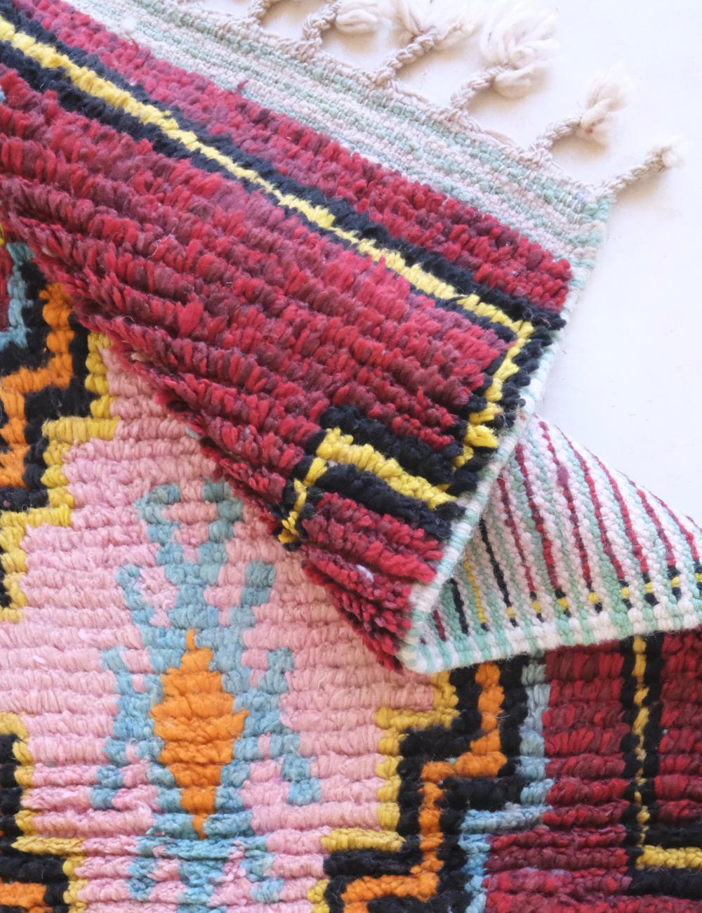 Moroccan Modern Boujad Runner Rug 12.9 x 2.8 ft / 394 x 87 cm