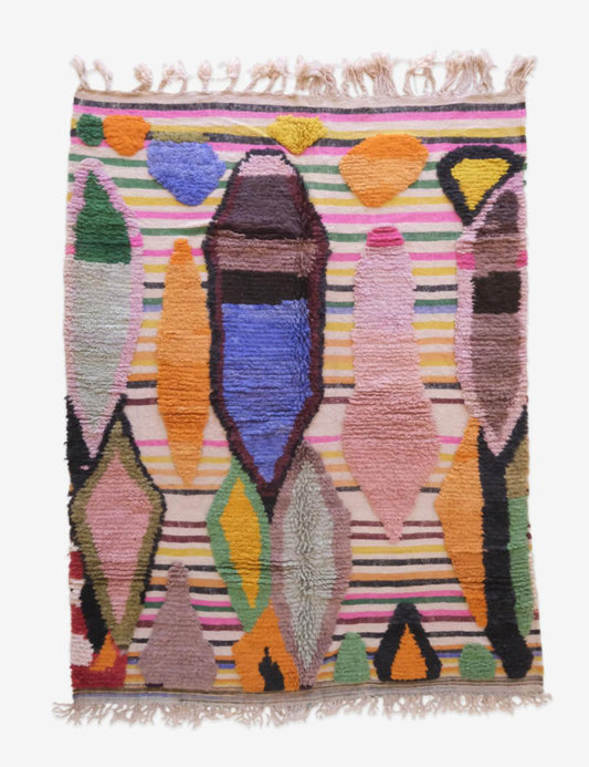 Moroccan Colorful Boujad Wool Rug 10.2 x 7 ft / 310 x 215 cm