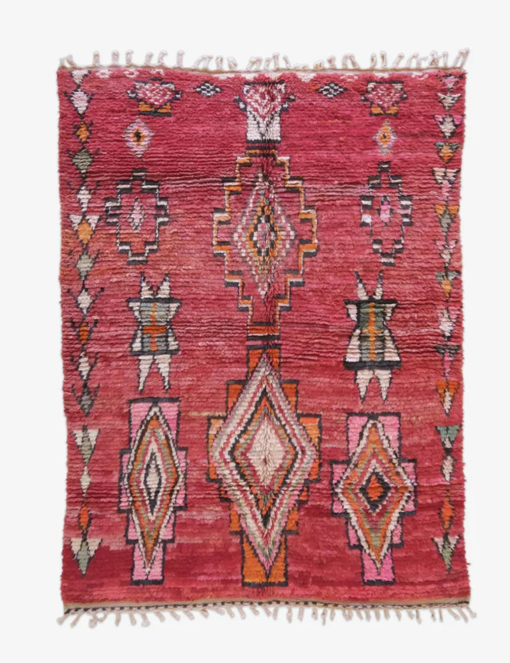 Moroccan Red Boujad Wool Rug 9.6 x 6.9 ft / 294 x 211 cm - Surcoma