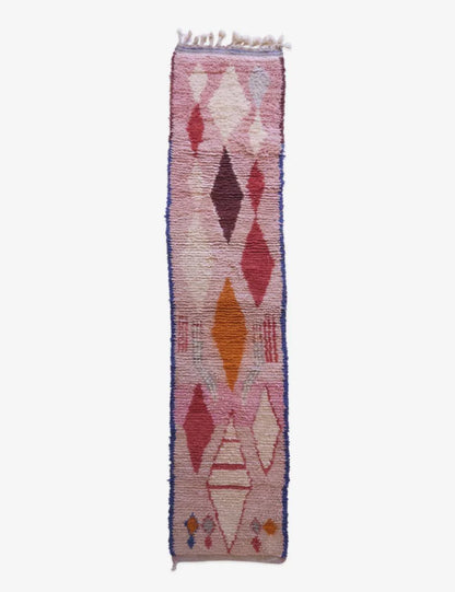 Moroccan Modern Boujad Runner Rug 12.5 x 2.5 ft / 382 x 79 cm - Surcoma