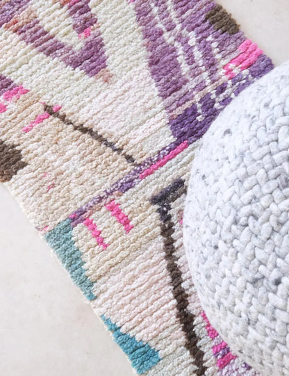 Moroccan Modern Pastel Runner Rug 12.7 x 2.3 ft / 388 x 72 cm - Surcoma
