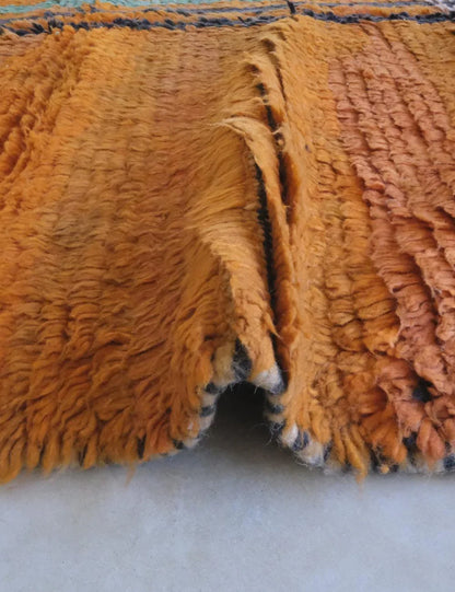 Moroccan Orange Wool Rug 9.1 x 5.7 ft / 276 x 176 cm - Surcoma