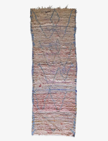 Moroccan Peach Runner Wool Rug 8.5 x 3 ft / 260 x 92 cm - Surcoma
