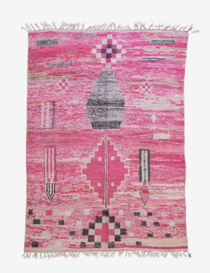 Moroccan Pink Boujad Wool Rug 9.6 x 6.6 ft / 292 x 204 cm - Surcoma