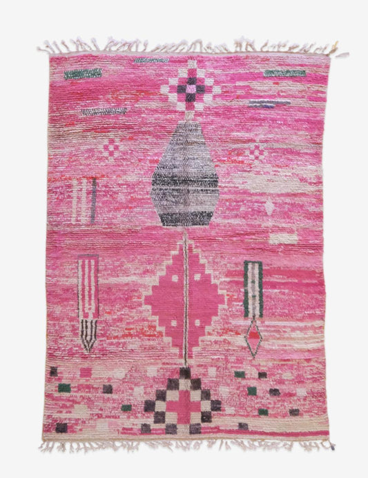 Moroccan Pink Boujad Wool Rug 9.6 x 6.6 ft / 292 x 204 cm