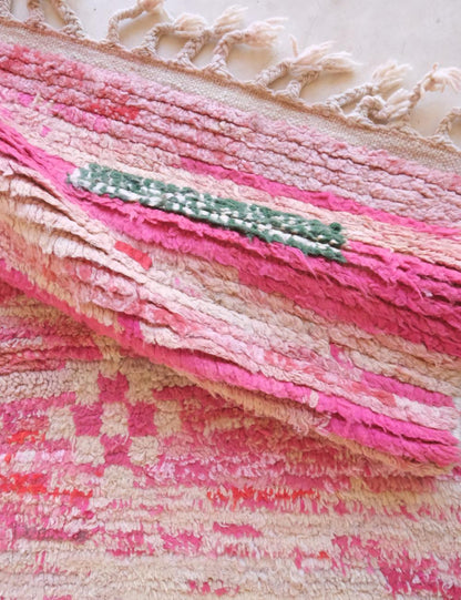 Moroccan Pink Boujad Wool Rug 9.6 x 6.6 ft / 292 x 204 cm - Surcoma