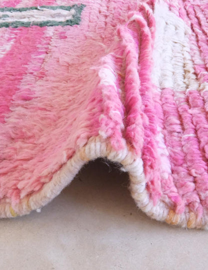 Moroccan Pink Boujad Wool Rug 9.6 x 6.6 ft / 292 x 204 cm - Surcoma