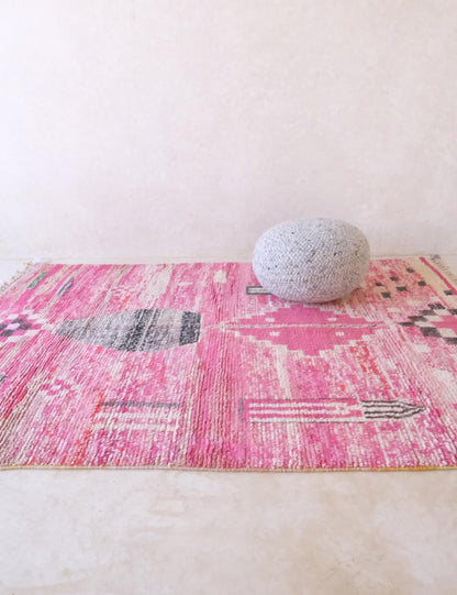 Moroccan Pink Boujad Wool Rug 9.6 x 6.6 ft / 292 x 204 cm - Surcoma