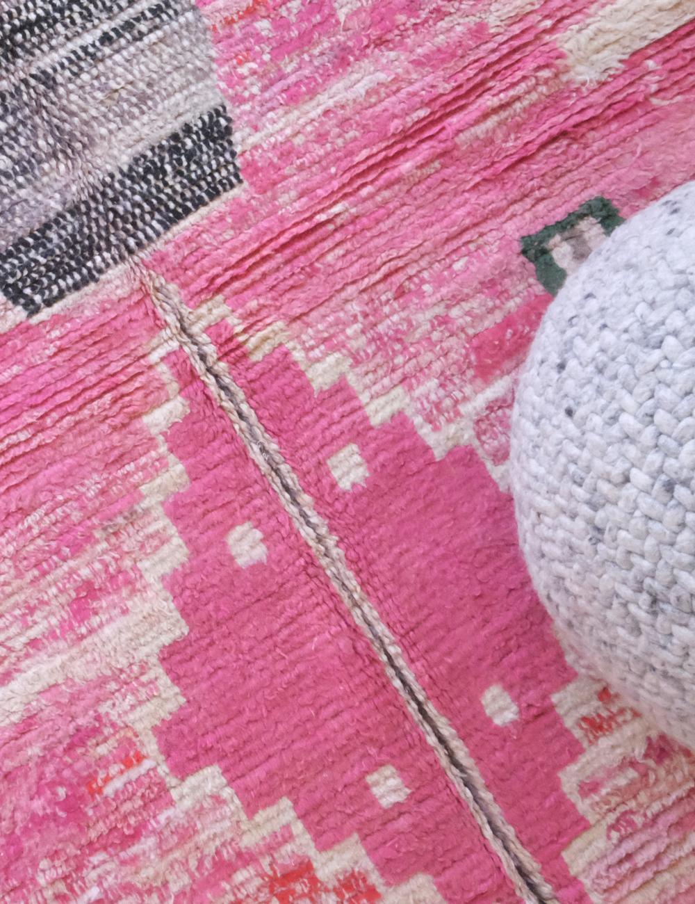 Moroccan Pink Boujad Wool Rug 9.6 x 6.6 ft / 292 x 204 cm