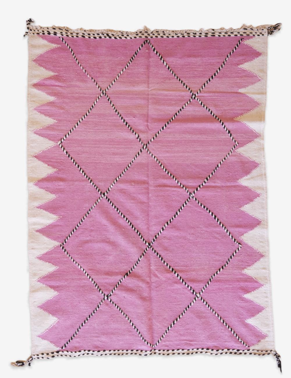 Moroccan Pink Kilim Rug 8.4 x 6.1 ft / 256 x 186 cm