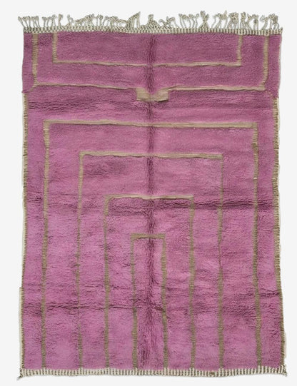 Pink Handmade Berber Wool Carpet 8.2 x 6.5 ft / 250 x 200 cm