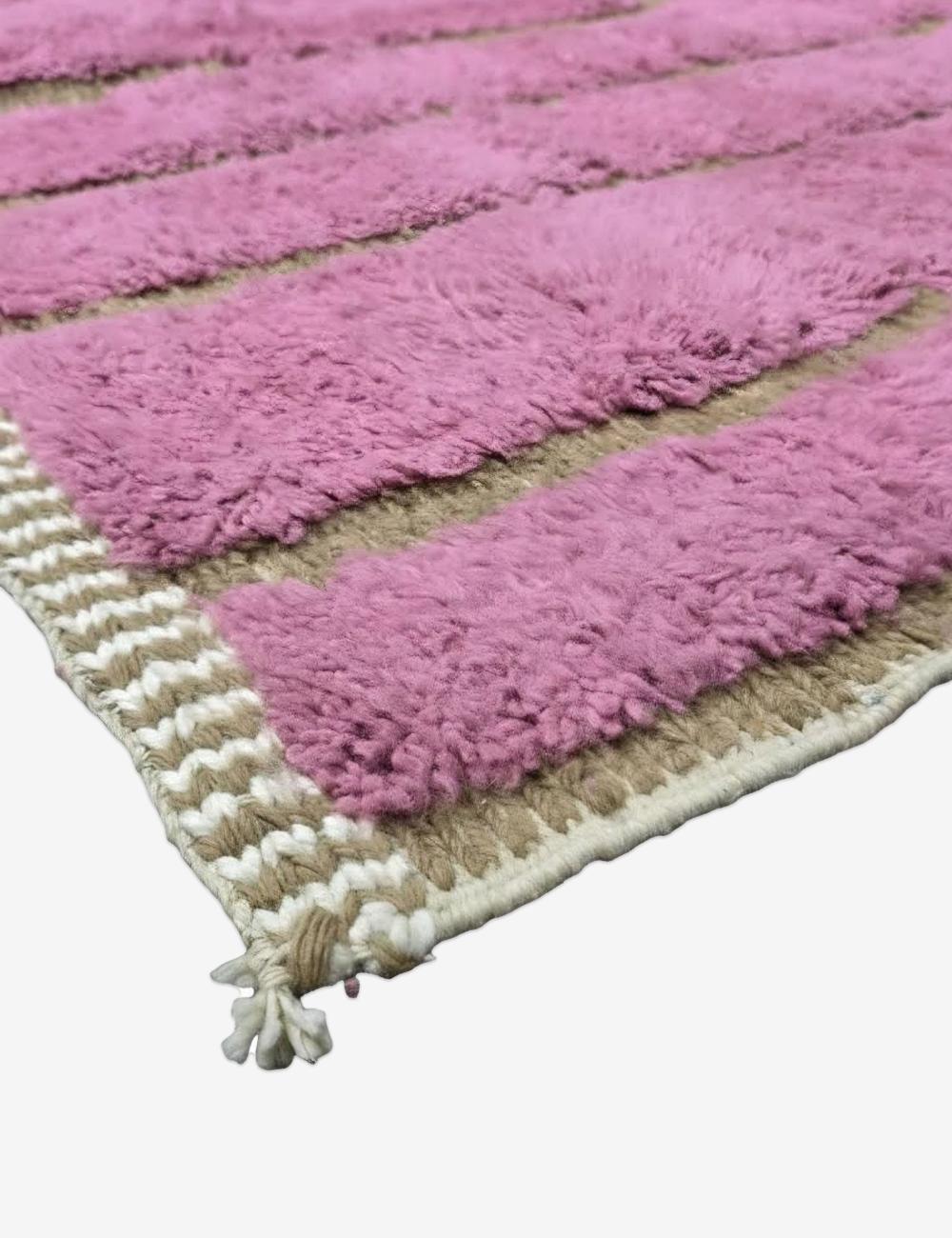 Pink Handmade Berber Wool Carpet 8.2 x 6.5 ft / 250 x 200 cm