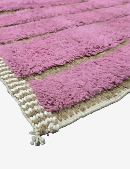 Pink Handmade Berber Wool Carpet 8.2 x 6.5 ft / 250 x 200 cm