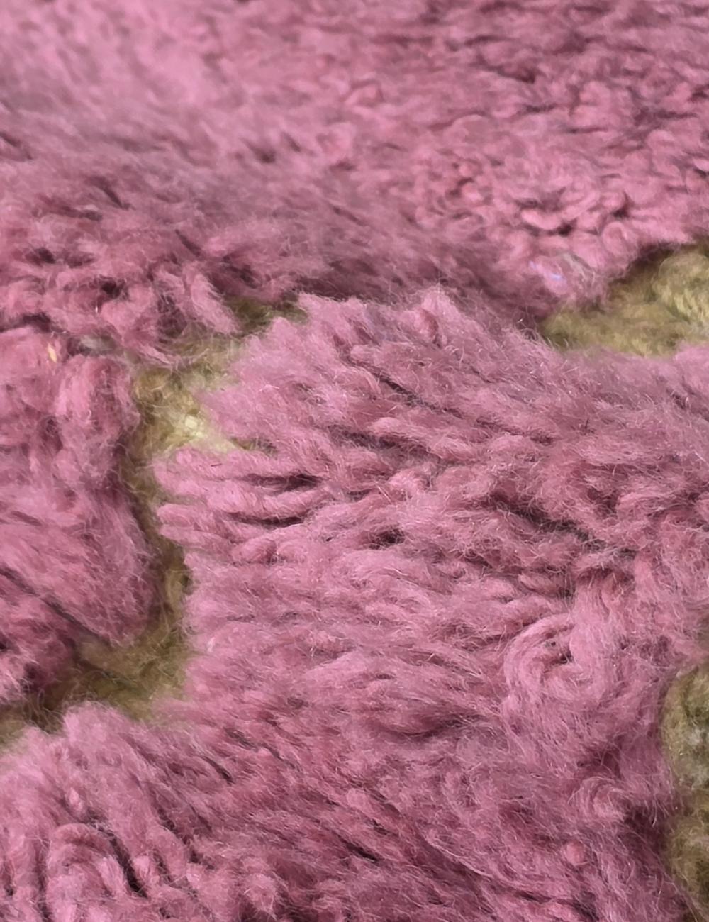 Pink Handmade Berber Wool Carpet 8.2 x 6.5 ft / 250 x 200 cm