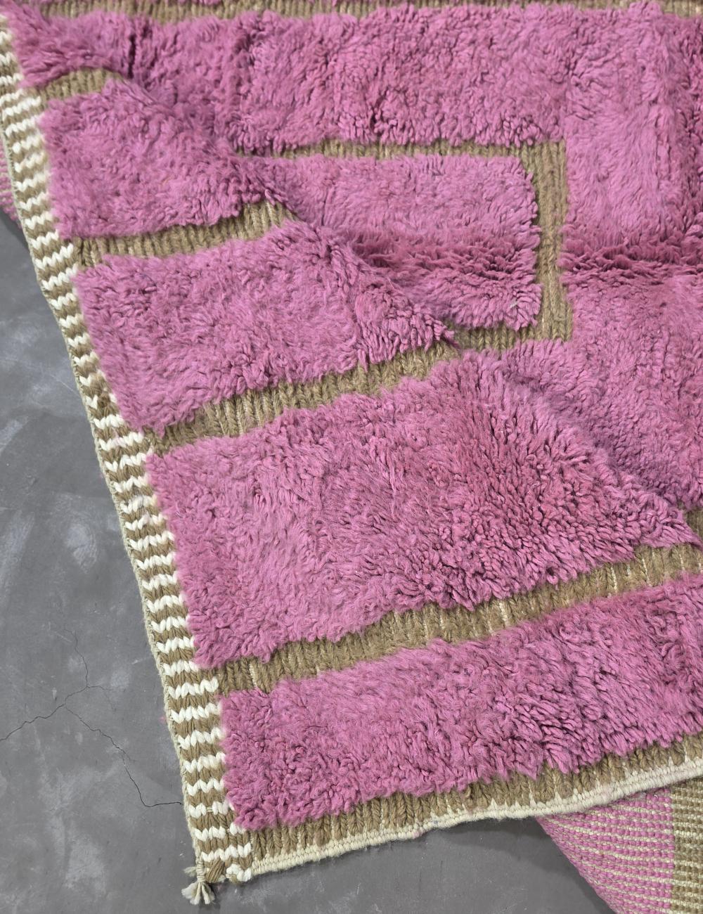 Pink Handmade Berber Wool Carpet 8.2 x 6.5 ft / 250 x 200 cm