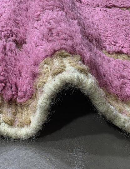 Pink Handmade Berber Wool Carpet 8.2 x 6.5 ft / 250 x 200 cm