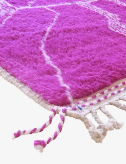 Moroccan Magenta Pink Square Wool Rug 6 x 6 ft / 183 x 183 cm - Surcoma
