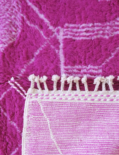 Moroccan Magenta Pink Square Wool Rug 6 x 6 ft / 183 x 183 cm - Surcoma