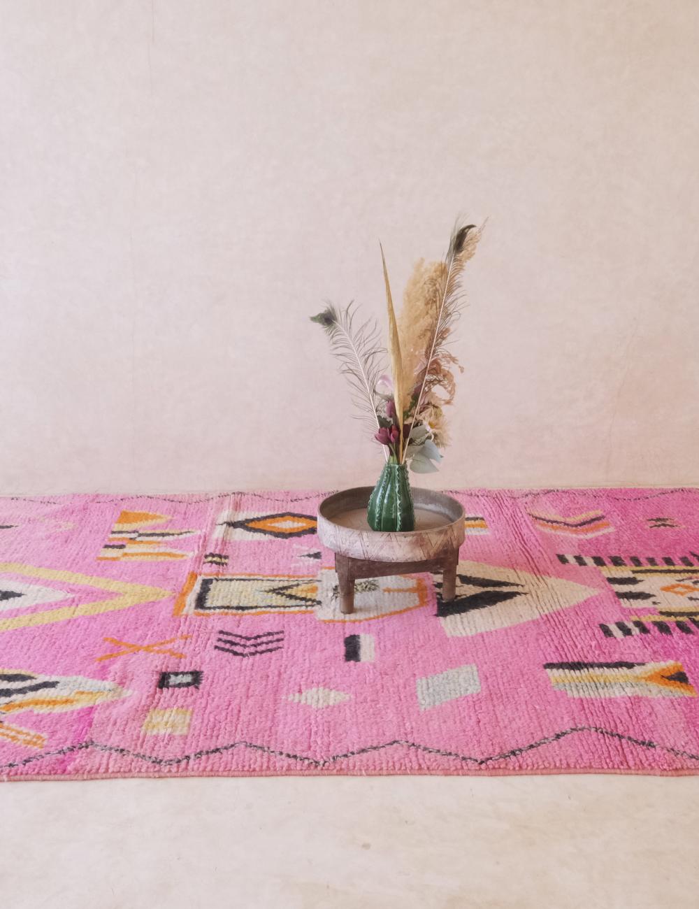 Moroccan Pink Tribal Style Rug 9.4 x 5.9 ft / 288 x 180 cm
