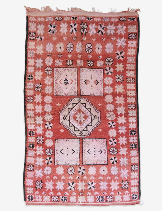 Moroccan Coral Pink Vintage Rug 11.2 x 6.3 ft / 340 x 194 cm