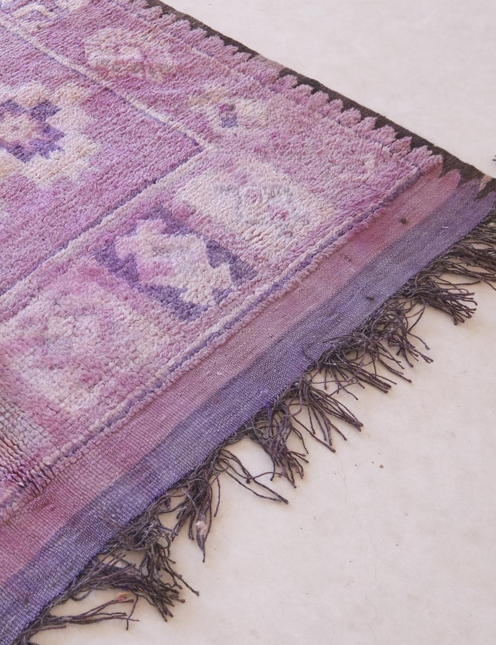Handwoven Purple Tribal Wool Carpet 8.4 x 6.1 ft / 255 x 188 cm - Surcoma