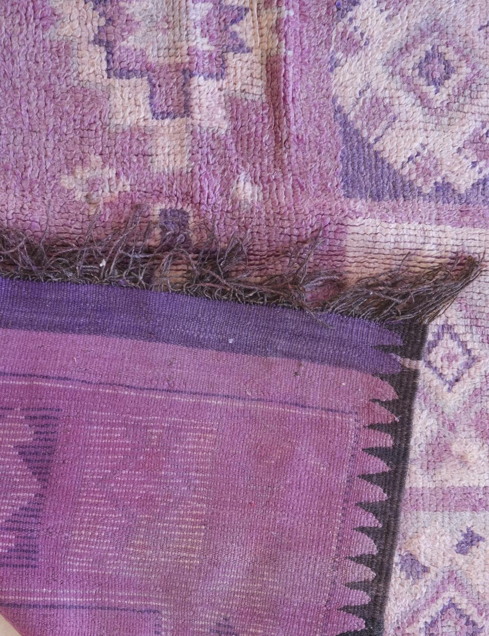 Handwoven Purple Tribal Wool Carpet 8.4 x 6.1 ft / 255 x 188 cm - Surcoma