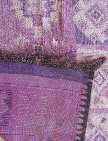 Handwoven Purple Tribal Wool Carpet 8.4 x 6.1 ft / 255 x 188 cm - Surcoma