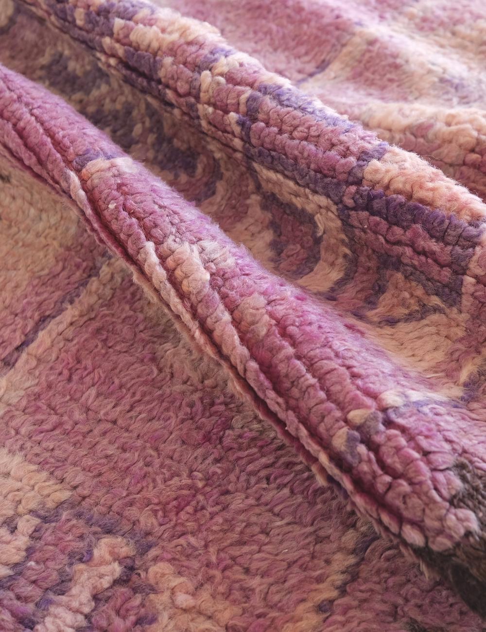 Handwoven Purple Tribal Wool Carpet 8.4 x 6.1 ft / 255 x 188 cm - Surcoma
